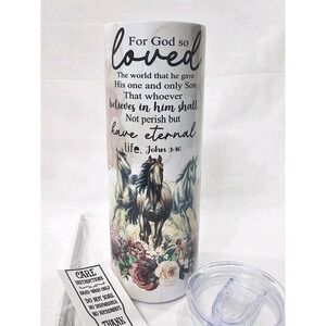 John 3:16 For God So Loved The World, Jesus 20oz Stainless Steel Skinny Tumbler
